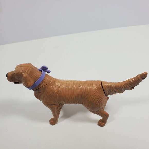 Barbie Golden Retriever Dog 7" With Purple Bow Yellow Brown - Picture 15 of 16